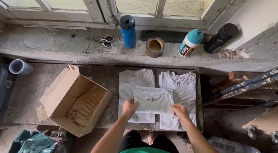 First-person egocentric view of a kitchen cooking task, an example of the raw contributor video that enters the LeRobot conversion pipeline